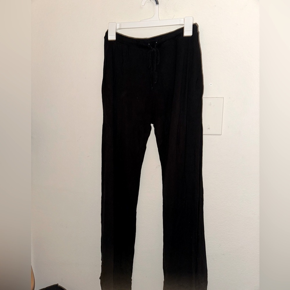 Skin women’s black drawstring lounge wide leg pants 0 loungewear casual